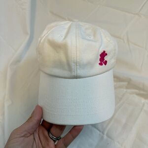 Disney Parks Mickey Mouse Hat White Dad Cap Pink Embroidered Adult Adjustable